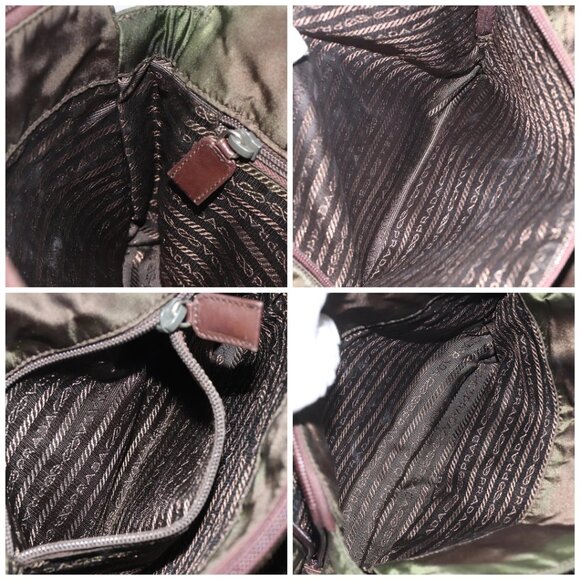 PRADA Chain Shoulder Bag Nylon Khaki Auth - Picture 14 of 16